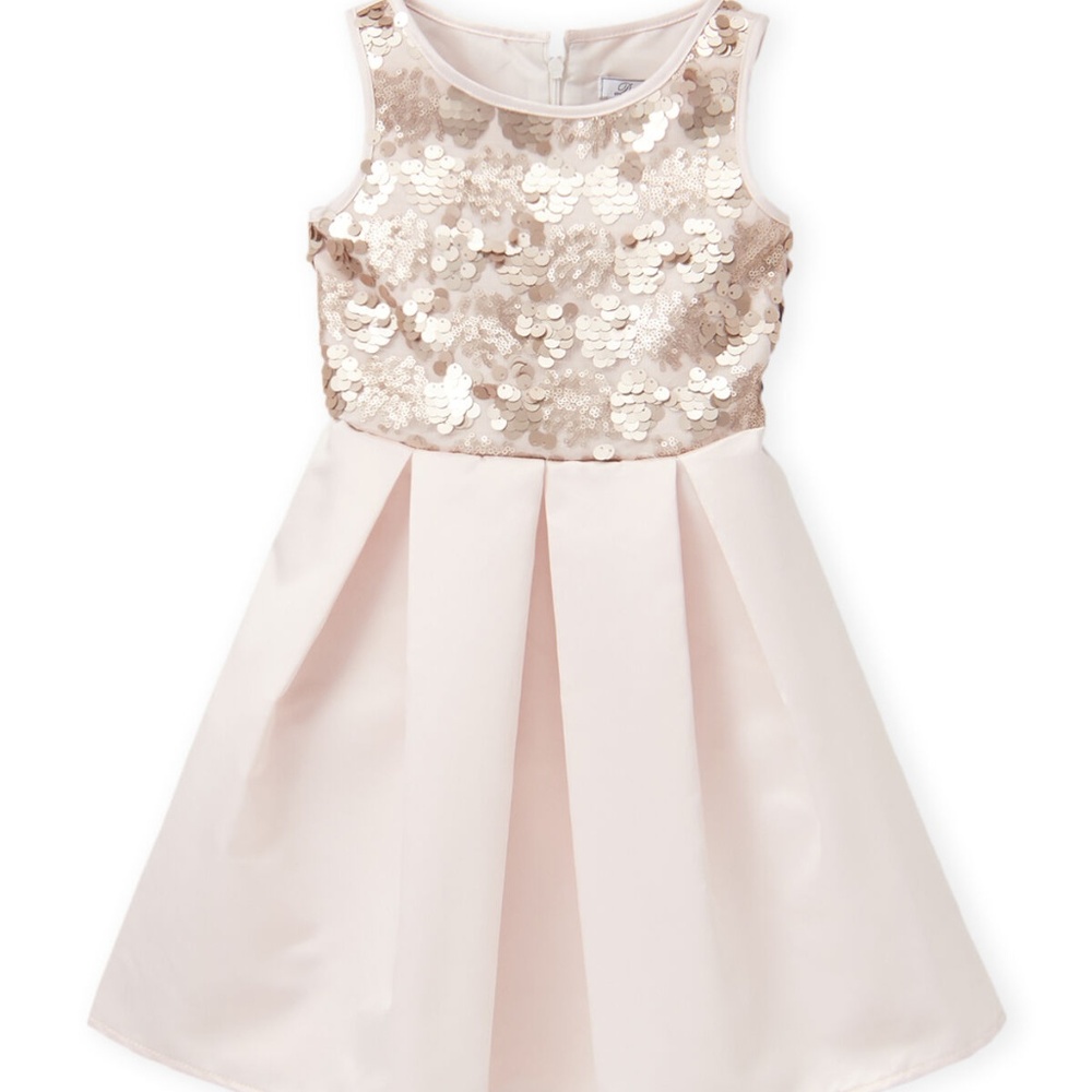 Champagne Sequin Dress w/ tie back, Girl's Size 5